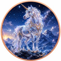 Koin Tembaga Murni 999 1 oz Seri Unicorn, Relief Tinggi Berkilau 3D Warna UV, Edisi Kolektor Warna-warni