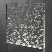 Feuille acrylique transparente PMMA personnalisée de 3 mm à 18 mm avec paillettes et feuille d'or et d'argent