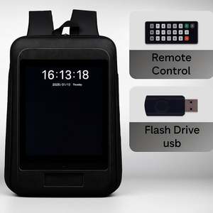 Sleek and Futuristic LCD Backpack with Integrated Screen Built-in Sound Ample <b>Storage</b> Water Resistant Zipper Closure - Product Image 5
