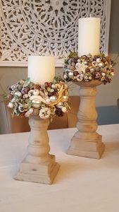 เชิงเทียนไม้ทนทานดีไซน์โบราณสีและขนาดที่กำหนดเองสำหรับตกแต่งบ้านสำหรับตกแต่ง - Product Image 4