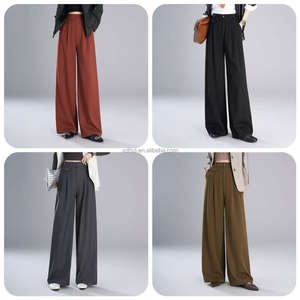 Pantalones Casuales de Pierna Ancha Elegantes y Resistentes a las Arrugas, Personalizados, de Alta Calidad, para Mujer, Pantalones Veganos, Pantalones de Oficina - Product Image 4