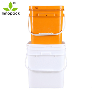 Seau carré en plastique poignée couleur personnalisée prix de gros fabriqué en Chine seau en plastique 8L avec couvercle - Product Image 3