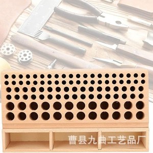 Wooden <b>Tool</b> Storage Box With Holes And Compartments Desktop Organizer For <b>Craft</b> <b>Tools</b> - Product Image 5
