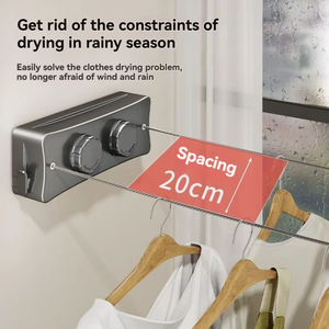 Linea di abbigliamento a parete retrattile in acciaio inossidabile da esterno a doppia corda corda corda libera 5.1m corda retrattile - Product Image 3