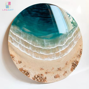 UNIART mirabile Design appesa a parete decorare spiaggia 3D parete resina fluido pittura di arte decorazione per ufficio camera decorare pezzo - Product Image 1