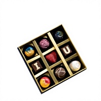 Kotak Hadiah Cokelat Truffle Kustom Legendaris Isi Buah, Kacang, dan Selai (6-9-12-24 Pcs) Kualitas Tinggi Berbagai Rasa untuk Hari Valentine