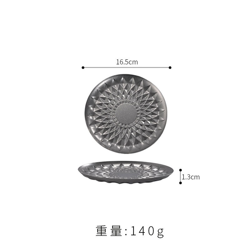 Plato de 17 cm con diseño floral de rombos (acabado vintage envejecido).