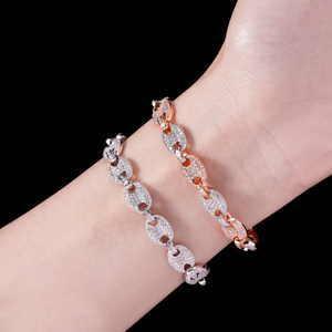 Fábrica de diseño de moda para enviar pulsera/collar con diseño de nariz de cerdo, moissanita VVS, pasa el test de diamante, chapado en oro sobre plata de ley 925 - Product Image 1