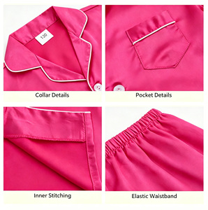 Set Pigiama Lungo in Raso Coordinato Mamma e Figlia, Personalizzabile con Logo, Maniche Lunghe e Pantaloni Tinta Unita per Donna - Product Image 5