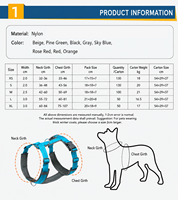 Harnais Réfléchissant Réglable pour Chien avec Anneau en D Avant et Anneau en O Arrière, Harnais Rembourré en Néoprène Doux pour Chiens de Taille Moyenne à Grande