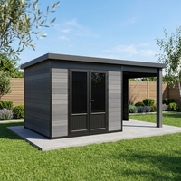 Abri de jardin mobile moderne en bois et acier EASYGREEN série D, protection UV, construction robuste et écologique