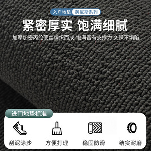 Paillasson rectangulaire gris uni en PVC antidérapant pour entrée de maison Hiver 2025 - Product Image 5