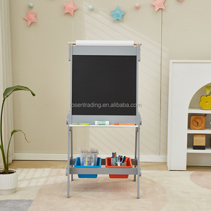 Chevalet pour enfants double face en bois, jouet de dessin pour enfants avec deux bacs de rangement - Product Image 3