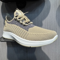 Chaussures de course respirantes pour hommes en maille Flyknit, à lacets rapides, semelle épaisse et amortissante, pour la marche décontractée et les sports de plein air