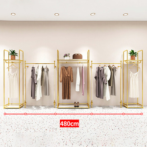 Espositore <span class=keywords><strong>da</strong></span> <span class=keywords><strong>terra</strong></span> per borse in oro lucido in acciaio inossidabile di alta qualità di vari stili per negozio di abbigliamento - Product Image 6