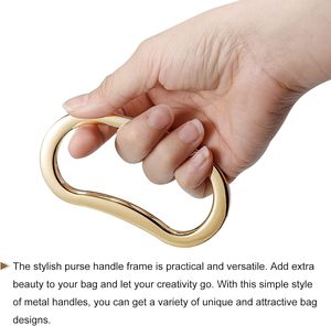 Uxcell Oval Handbag Handles Pcs Metal <b>Purse</b> Handles Handbag Handles Replacement For Tote <b>Purse</b> Making DIY Craft Gold - Product Image 5