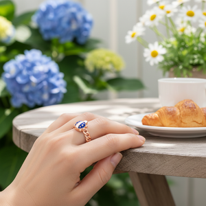 Dark Blue Ladybug Shape <b>Adjustable</b> <b>Ring</b> Wholesale 925 Silver Sterling Jewelry Fine Women Jewellery Trendy Cute Design - Product Image 2
