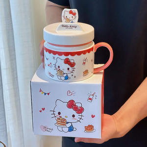 Mug en céramique Sanrio Cinnamoroll avec couvercle et poignée, design bleu cartoon pour café et thé, printemps 2025 - Product Image 4