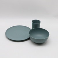 Vaisselle en bambou PLA naturel 100% biodégradable, vaisselle réutilisable PP RPET Assiettes pour enfants