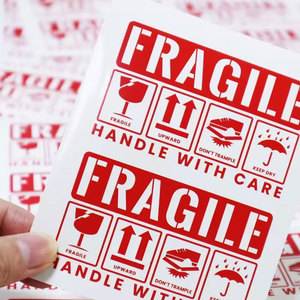 Etiquetas Adhesivas de Advertencia de Frágil, Manipular con Cuidado, Autosellables, para Negocios, No Caer, Envío Exprés, Gracias - Product Image 1