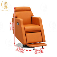 Fauteuil de Barbier Électrique de Luxe Chuque à Moteur Unique, en Cuir Moderne avec Dossier Électrique et Grande Pompe, Idéal pour Salons, Centres de Fitness et Centres Commerciaux