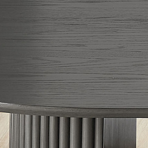 OE HOME 7-Piece 80" Oval Gray <b>Oak</b> Finish Dining Table Dual Pedestal Base Portable <b>Light</b> Gray Fabric Chairs (6-Seater No - Product Image 6