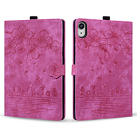 Étui de protection en cuir PU à rabat avec impression de fleurs de cerisier pour iPad Pro 11 10.9 10e 11e A16, étui portefeuille pour tablette