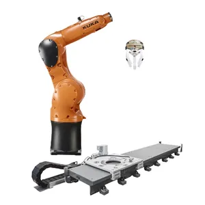 Material handling robot KUKA KR 6 R700 WP with Schunk gripper for 6-axis KUKA robotic arm handling and palletizing