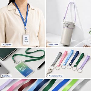 Sangle en sangle tissée fine aspect nylon 10-25 mm, imprimable par transfert thermique, pour lanière de carte d'identité, sangle de cou, accessoires pour bouteille d'eau - Product Image 4