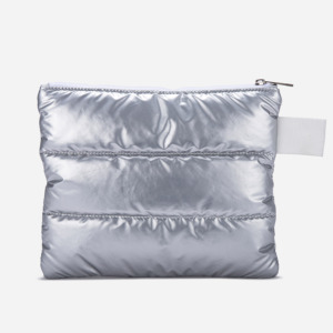 Bolso de Mano Acolchado MINFUNG Personalizado, Metálico Brillante, con Cierre de Cremallera, Portátil, Impermeable, para Cosméticos y Viajes - Product Image 2