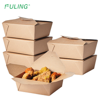 FULING 30 oz Récipients alimentaires à emporter Boîte à lunch jetable 45/49/66/96 oz Récipient alimentaire en papier kraft