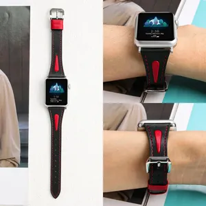 สายนาฬิกาหนังแท้ขายส่งสำหรับ Apple Watch S 10 11 46 มม. Ultra 49 มม. SE 44 42 มม. 38 มม. สายนาฬิกาแบบเอวเล็ก - Product Image 4