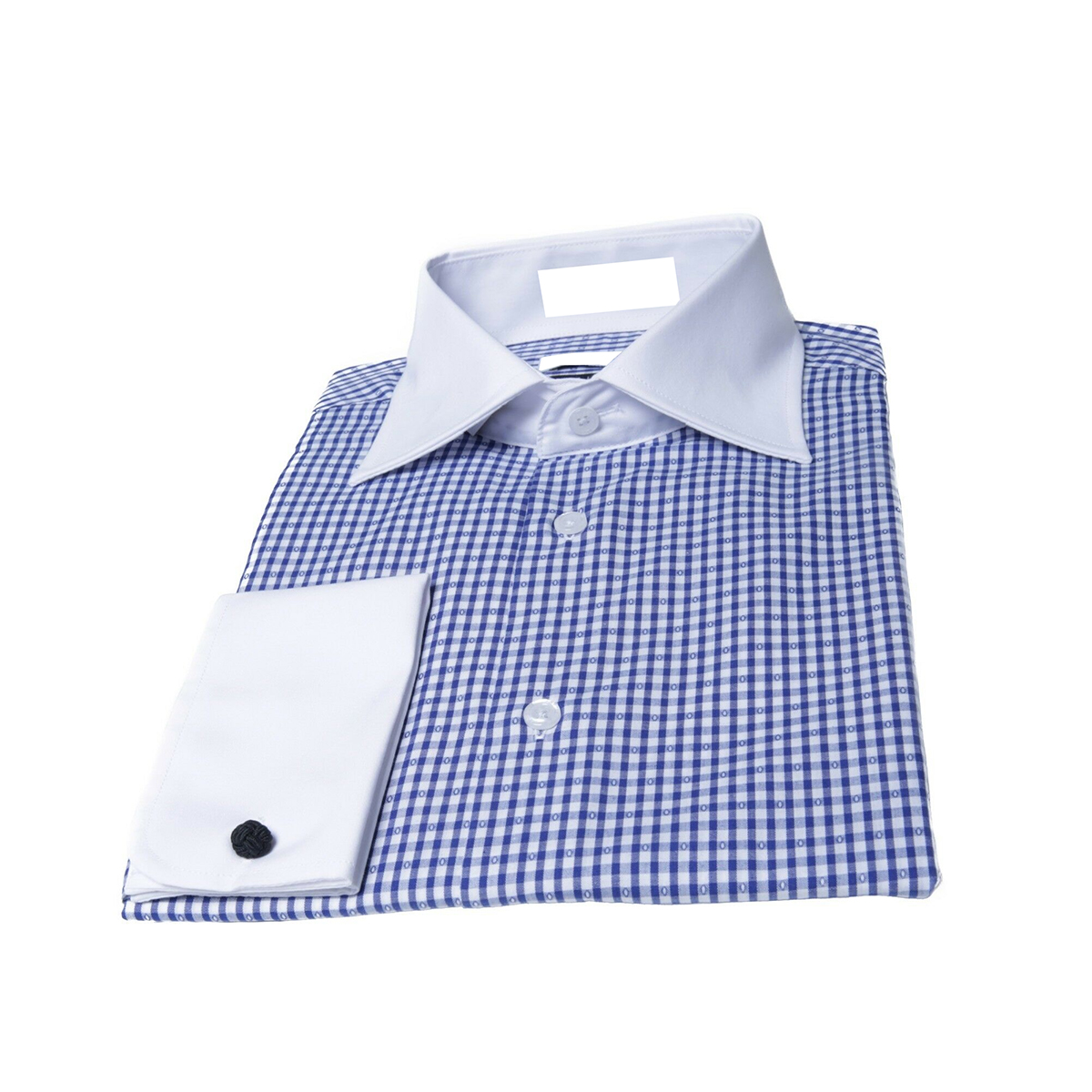 camisa de vestir a cuadros negros y blancos para hombres