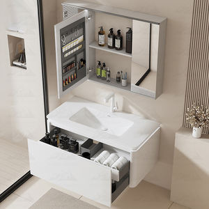 Mueble de Baño <span class=keywords><strong>Doble</strong></span> de Lujo Wayon, Gabinete de Almacenamiento Delgado para Baño, Madera Sólida, Conjunto de Muebles Modernos - Product Image 1