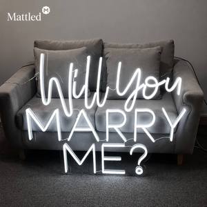 ป้ายไฟนีออน LED แบบกำหนดเอง "Will You Marry <span class=keywords><strong>Me</strong></span>" สีขาวเย็น สีขาวอุ่น สี RGB เปลี่ยนสีได้ ขนาด 75 ซม. 100 ซม. ป้ายไฟนีออน LED แบบกำหนดเอง - Product Image 1
