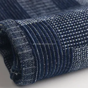 2023 più nuovo Design 90% C 10% P 10*10 9.5oz rigido No Stretch tessuto Denim Jacquard blu scuro per Jeans alla moda P9221 #