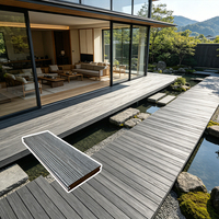 Planches de terrasse en composite WPC co-extrudées, planches creuses recouvertes, imperméables, pour l'extérieur, jardin, patio, terrasse