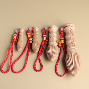 Colgante de madera de durazno Wenchang con borla, amuleto para regalo de estudiante, artesanía de madera - Product Image 1