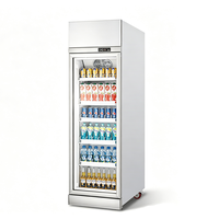Réfrigérateur commercial à 4 portes vitrées pour boissons, vitrine réfrigérée à refroidissement par air pour supermarchés et magasins de proximité