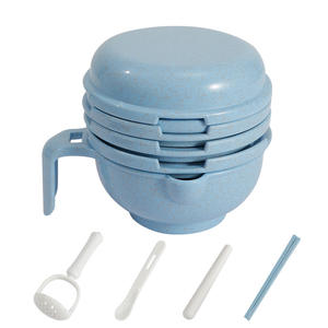 Juego de tazones para moler alimentos para bebés de paja de trigo, exprimidor manual grande con forma de calabaza y mango, sin BPA, para bebés de 0 a 12 meses - Product Image 2