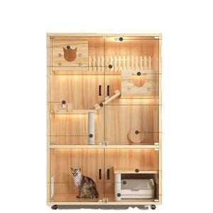 Подгонянная Роскошная Экологичная деревянная клетка для домашних животных, дышащая и удобная кровать, пещера, твердый стиль для кошек и собак - Product Image 1