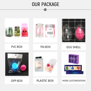Éponge de maquillage professionnelle 2024 Make Colorful Bun rose/grise, douce, sans latex, hydrophile, type guimauve - Product Image 6