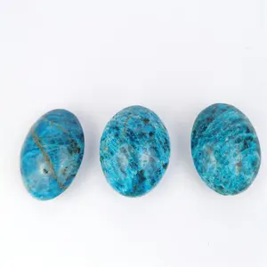 Wholesale High Quality Hand Polished Natural Crystal Crafts Blue Apatite Palm Stone For Decoration