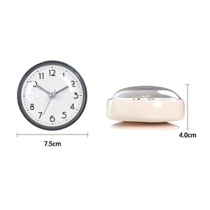 2026 New Arrival Waterproof Suction Cup Shower <strong>Clock</strong> Round Plastic <strong>Bathroom</strong> Wall <strong>Clock</strong> with Fog-Free Lens for Wet Room &amp; Spa - Product Image 2