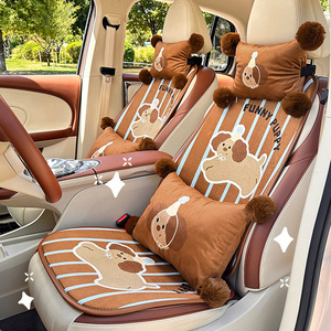 Coussins de siège de voiture amusants pour chiots, en peluche épaisse, chauds pour l'hiver, antidérapants, décoratifs, lot de 3 4 - Product Image 2