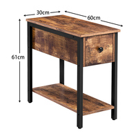 Table d'appoint étroite et haute en gros, table élégante et fine pour le salon, table d'appoint haute et étroite pour lampe