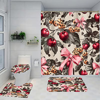 Ensemble de rideaux de douche de qualité supérieure à deux couches, tissu double en polyester résistant à l'eau, lavable en machine, décoration de salle de bain