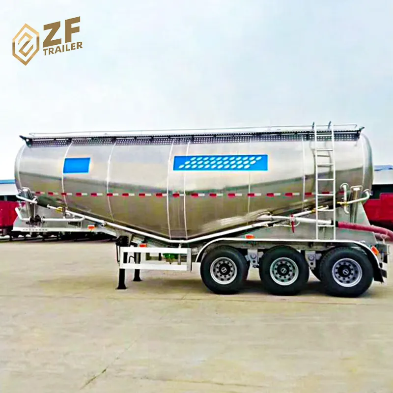 3 As Licht Ontwerp Aluminium Bulk Cement Tank Semi Truck Trailer Te Koop