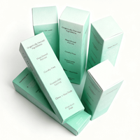 Boîte d'emballage cosmétique pliante en carton mat à quatre rabats avec impression intégrale sur les côtés pour l'emballage de tubes et de flacons de soins de la peau