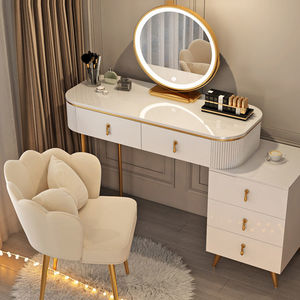 Tocador Moderno y Sencillo con Espejo LED Integrado y Armario de Almacenamiento <span class=keywords><strong>para</strong></span> Dormitorios Pequeños y Apartamentos - Product Image 3